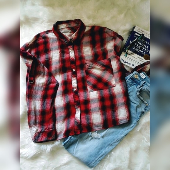 Bershka Tops - Bershka Woman Plaid Crop Top